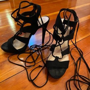 Charlotte Russe size 8 black lace up heels